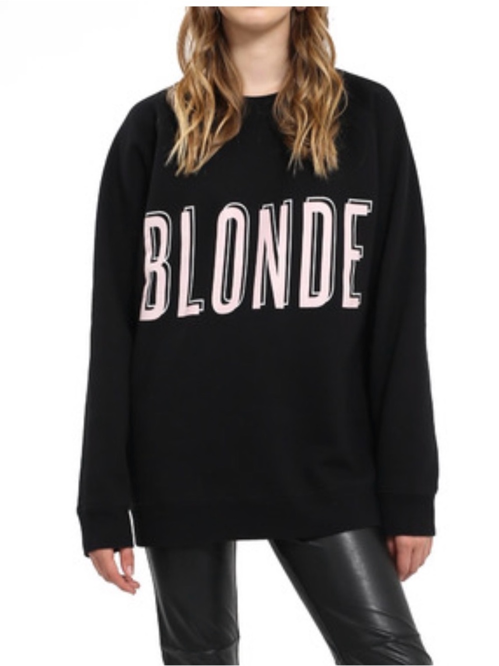 Brunette The Label Big Sister Sweatshirt with Pale Pink and white BLONDE